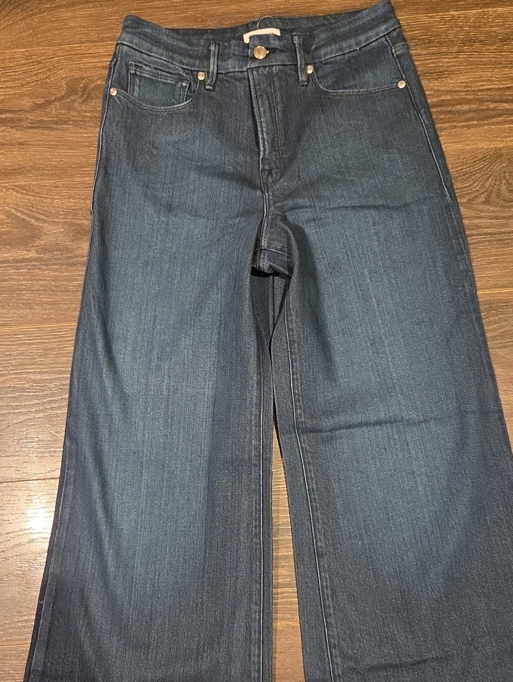 ❤️ NWOT! GOOD AMERICAN GOOD WAIST HIGH RISE WIDE LEG PALAZZO JEANS, 8 (29) - Picture 3 of 8